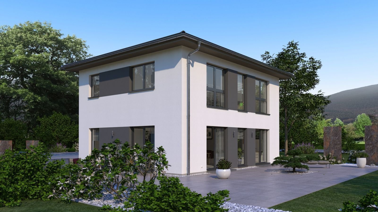 MODERNES WOHNHAUS MIT ELEGANTEM WALMDACH