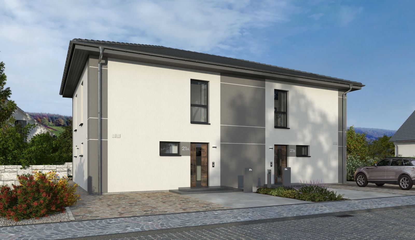DOPPELHAUS mit zwei Vollgeschoßen - gemeinsam bauen hat Vorteile